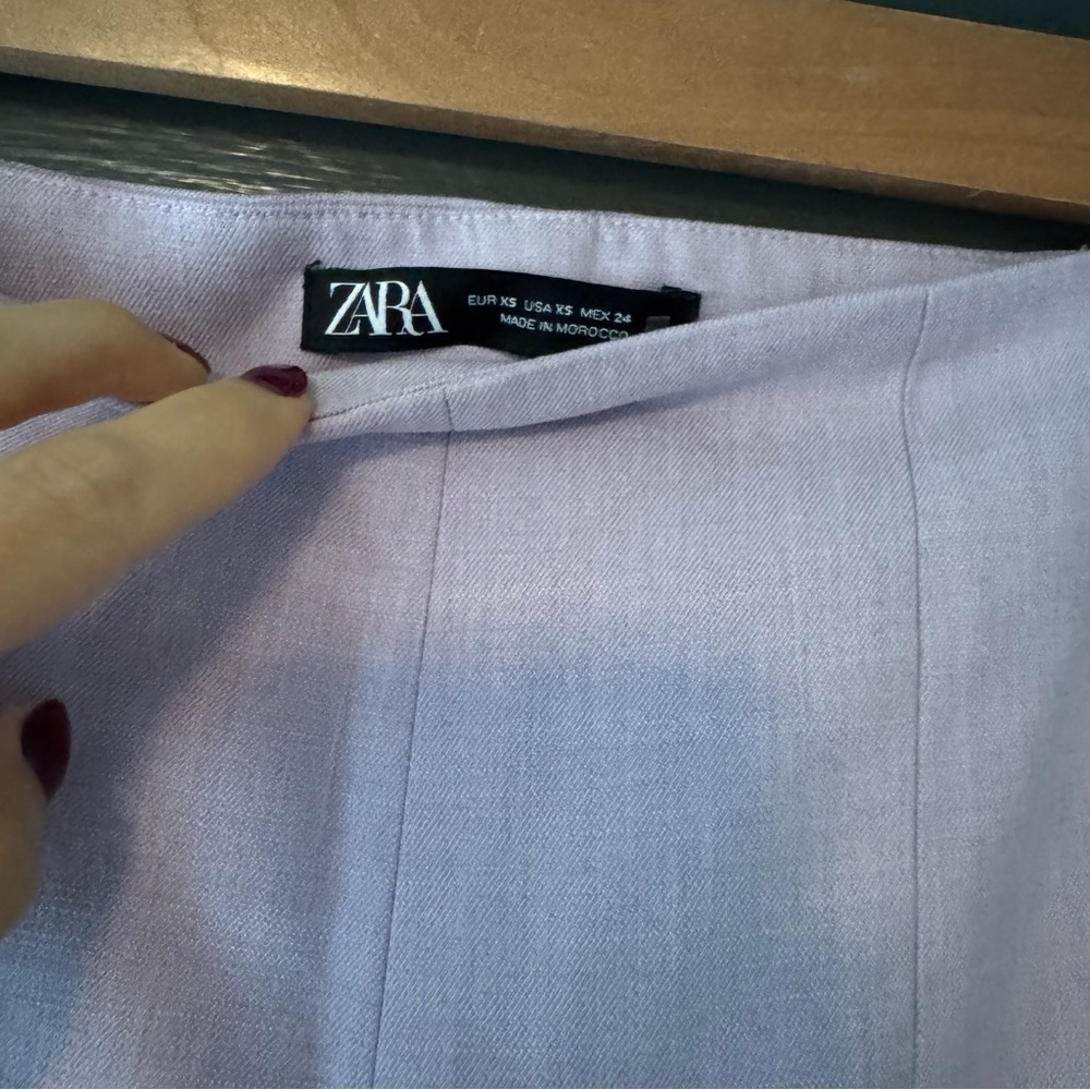 Zara Women's Cropped Flare Pants in lilac - Picture 3 of 4